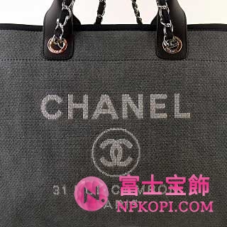シャネル スーパーコピー　2012年春夏新作　DEAUVILLE　2WAYキャンバストートバッグ グレー A66942